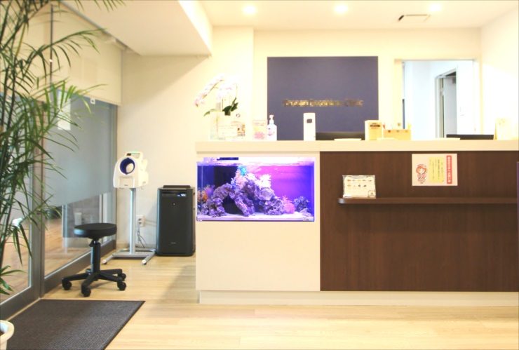 神奈川県　内科クリニックの待合室　80cm海水魚水槽 レンタル事例 水槽画像３