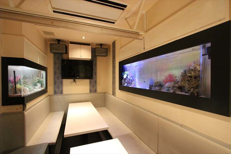 新宿区 飲食店様  150cm海水魚水槽  設置事例 水槽画像２