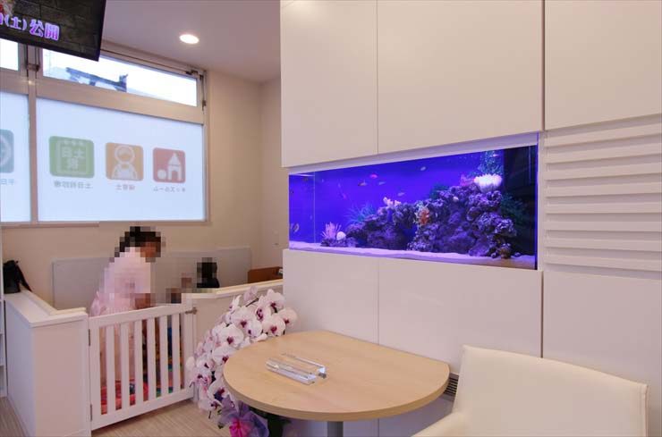 神奈川県相模原市 歯科クリニック様  120cm海水魚水槽  設置事例 水槽画像２
