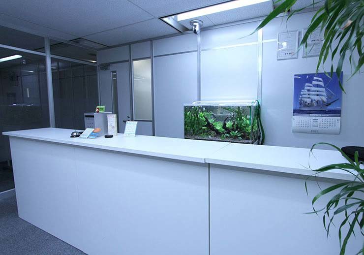 企業　エントランス　90cm淡水魚水槽　レンタル事例 水槽画像３