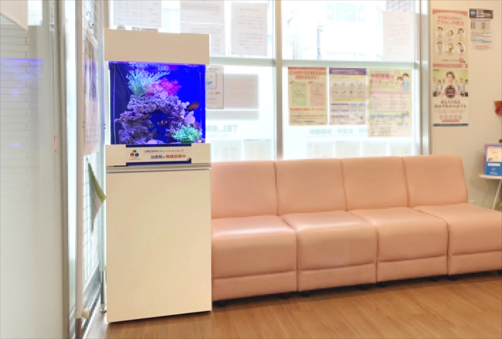 クリニックの待合室　45cm海水魚水槽 レンタル事例 メイン画像